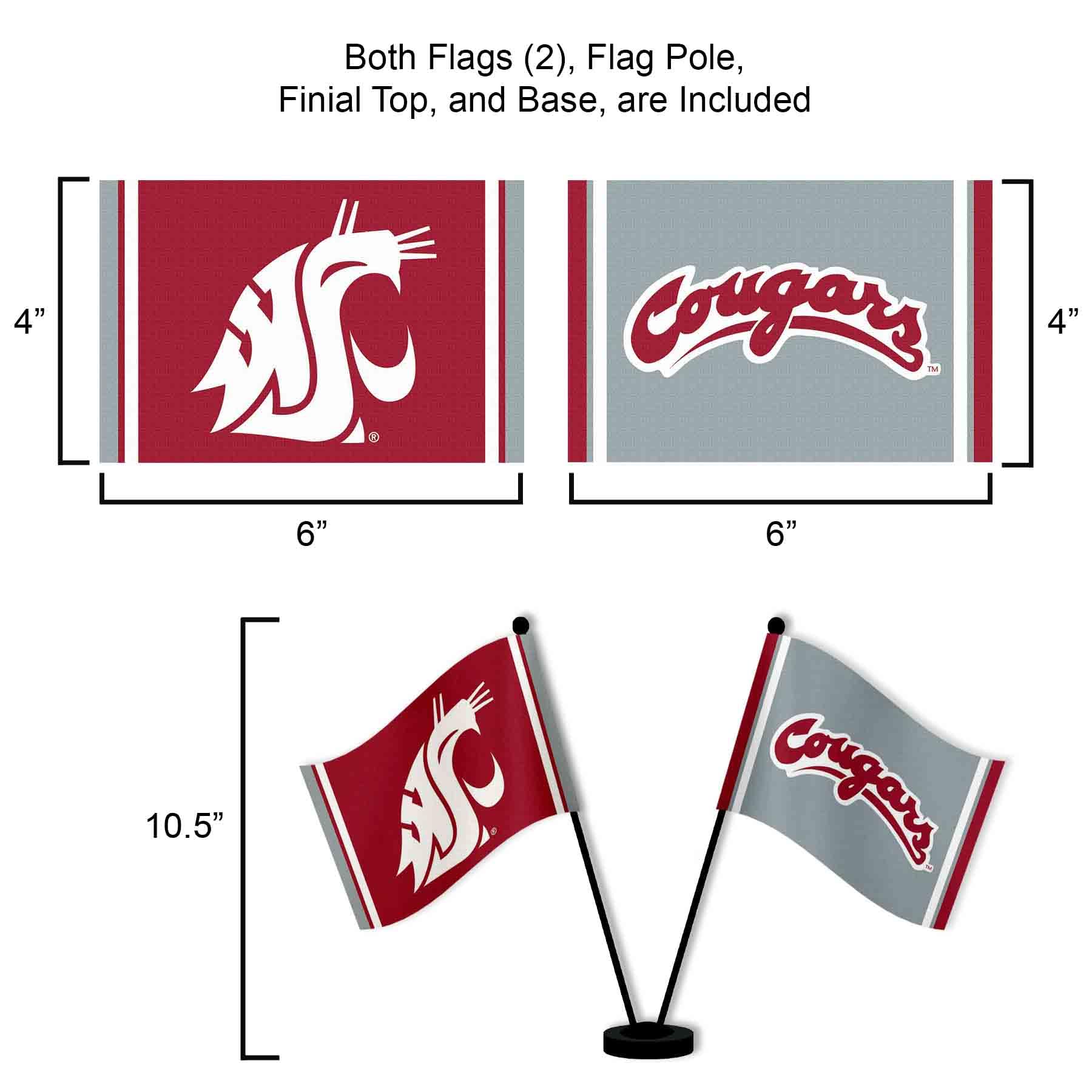 WinCraft Washington State Cougars Desk and Table Top Flags - Sports Collectibles, Sports Memorabilia, Sports Fan Shop, Sports Gifts