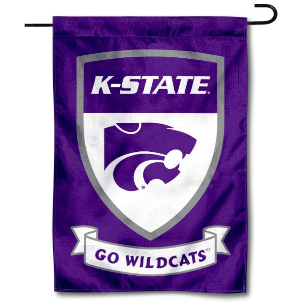 College Flags & Banners Co. Kansas State University Go Wildcats Shield Garden and USA Flag Stand Pole Holder Set - Sports Collectibles, Sports Memorabilia, Sports Fan Shop, Sports Gifts