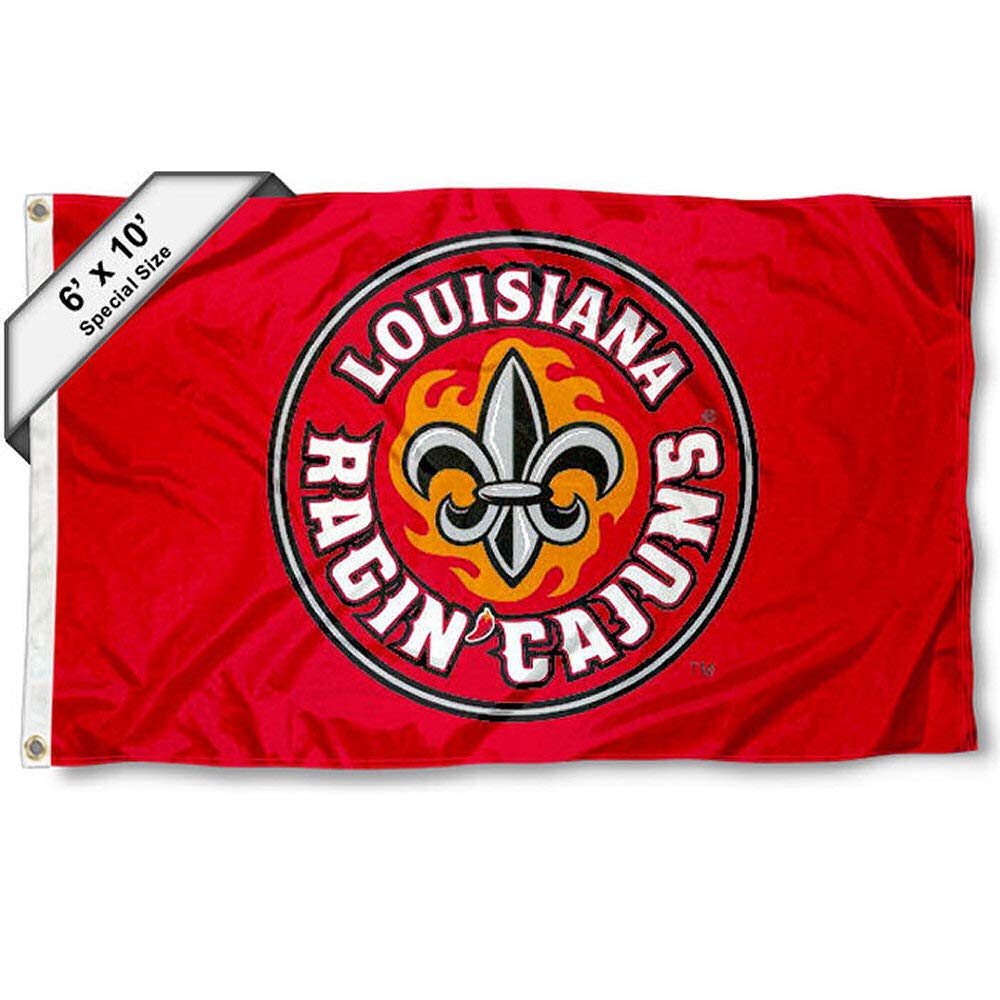 College Flags & Banners Co. Louisiana Lafayette Ragin Cajuns 6x10 Feet Flag - Sports Collectibles, Sports Memorabilia, Sports Fan Shop, Sports Gifts