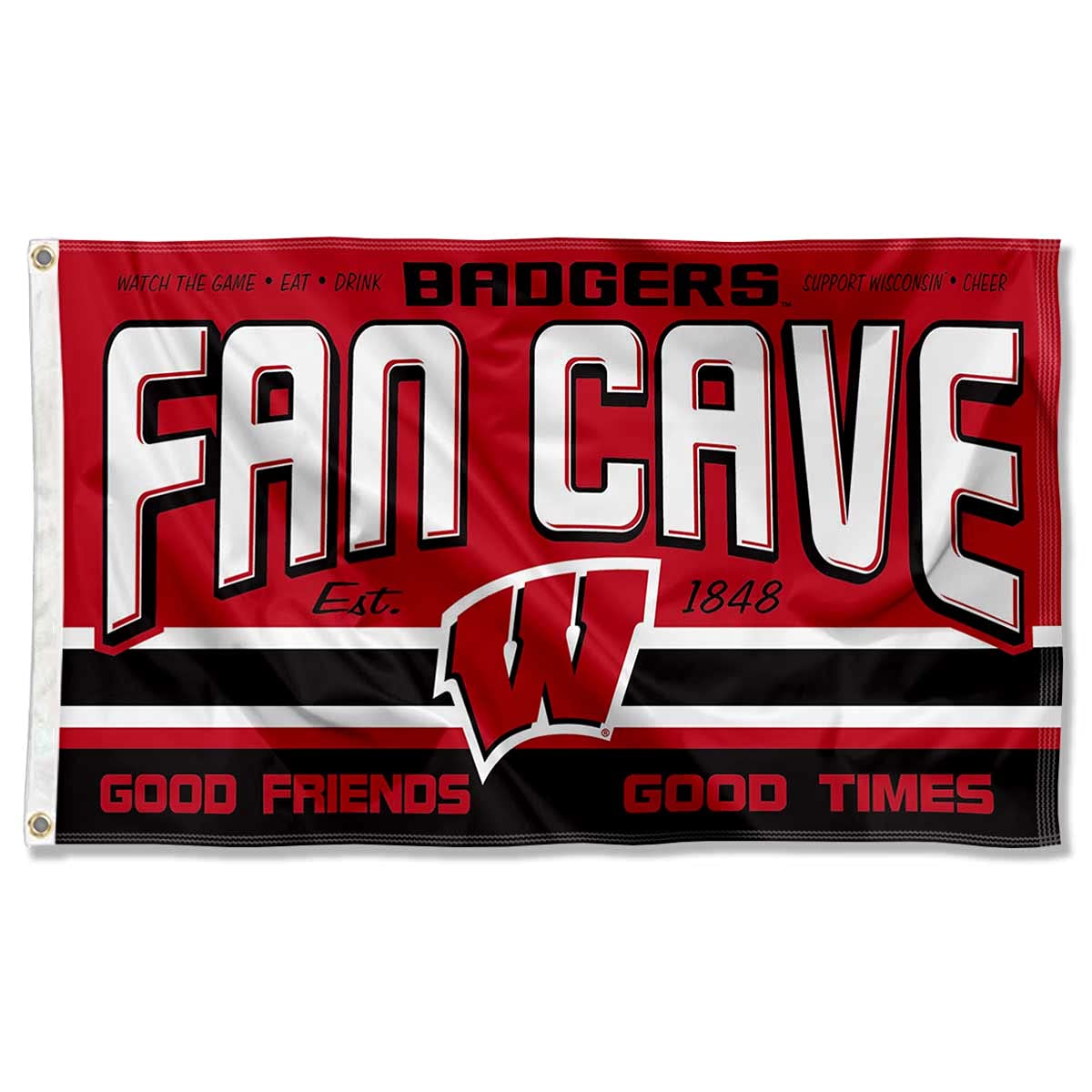 Wisconsin Badgers Fan Man Cave Banner Flag - Sports Collectibles, Sports Memorabilia, Sports Fan Shop, Sports Gifts