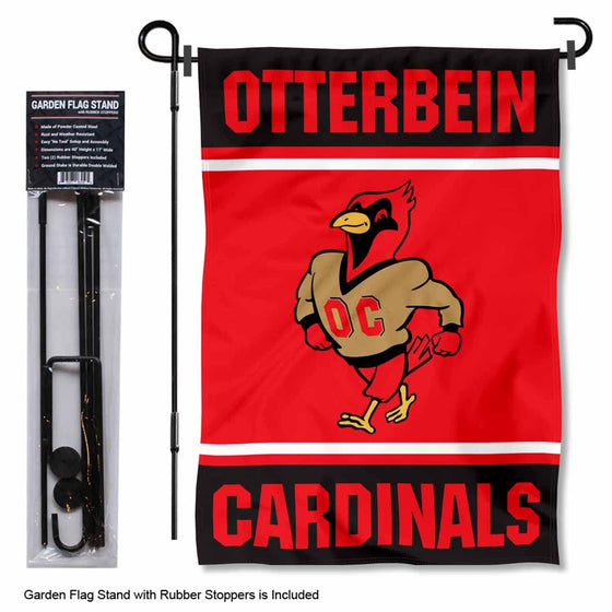 College Flags & Banners Co. Otterbein Cardinals Garden Flag with Stand Holder - Sports Collectibles, Sports Memorabilia, Sports Fan Shop, Sports Gifts