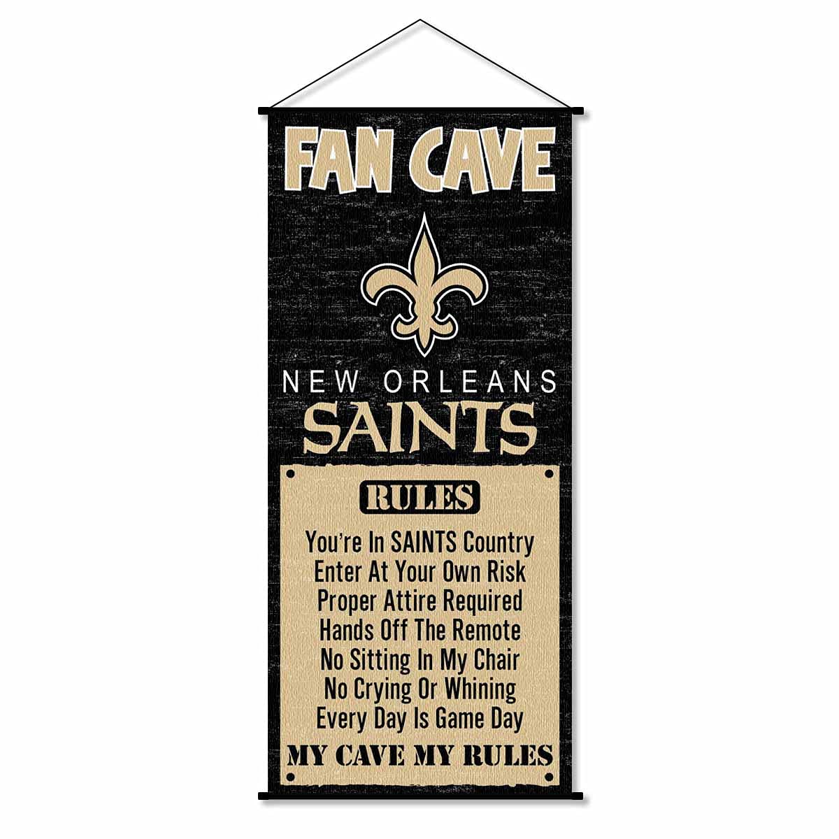 WinCraft New Orleans Saints Man Cave Fan Banner Wall Door Scroll - Sports Collectibles, Sports Memorabilia, Sports Fan Shop, Sports Gifts