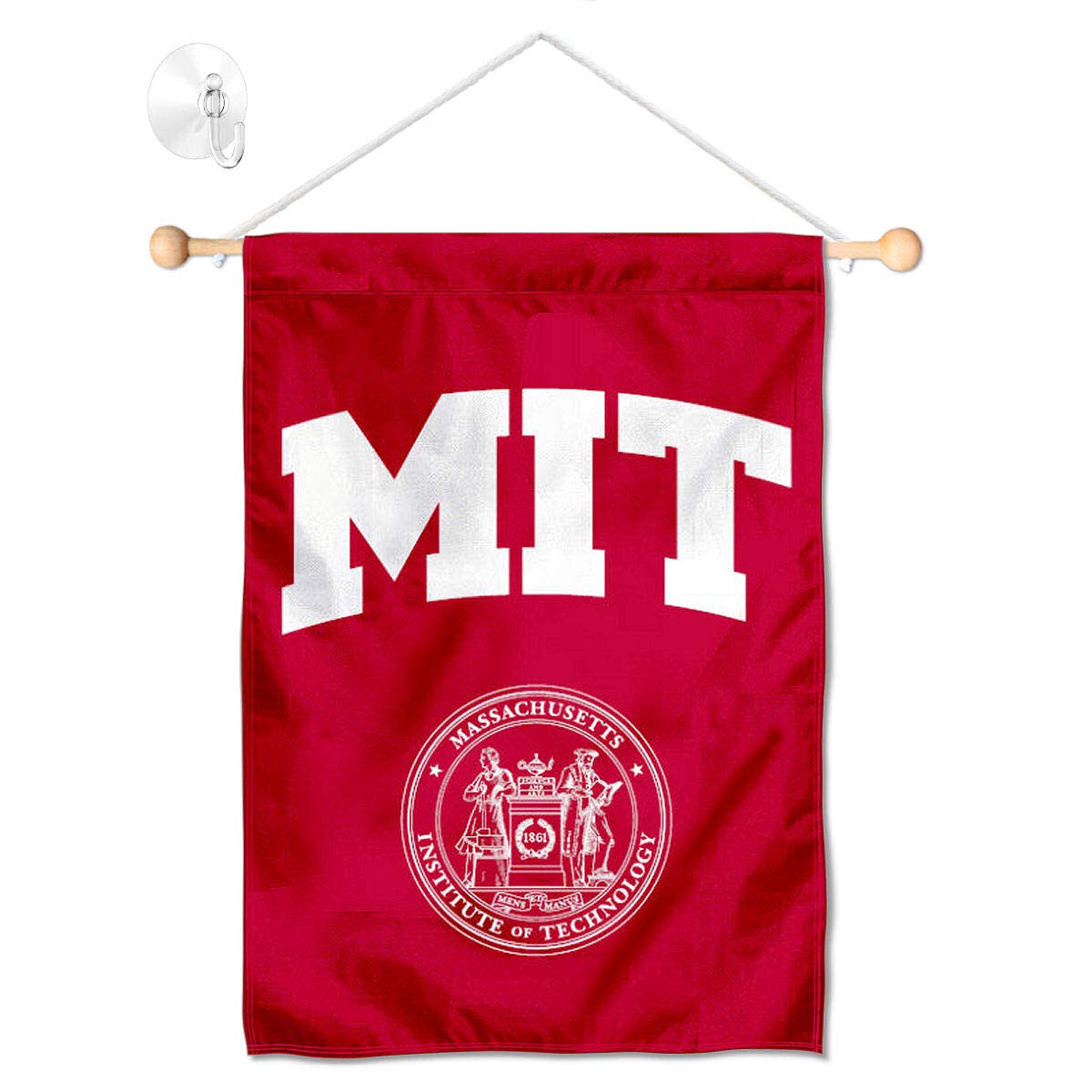 College Flags & Banners Co. MIT Engineers Window Wall Banner Hanging Flag with Suction Cup - Sports Collectibles, Sports Memorabilia, Sports Fan Shop, Sports Gifts