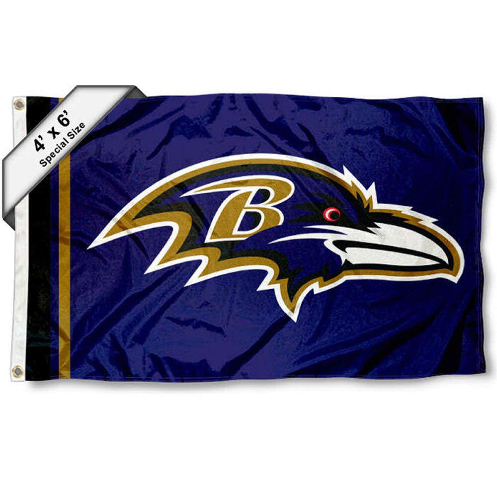 WinCraft Baltimore Ravens 4 ft x 6 ft Foot Flag - Sports Collectibles, Sports Memorabilia, Sports Fan Shop, Sports Gifts