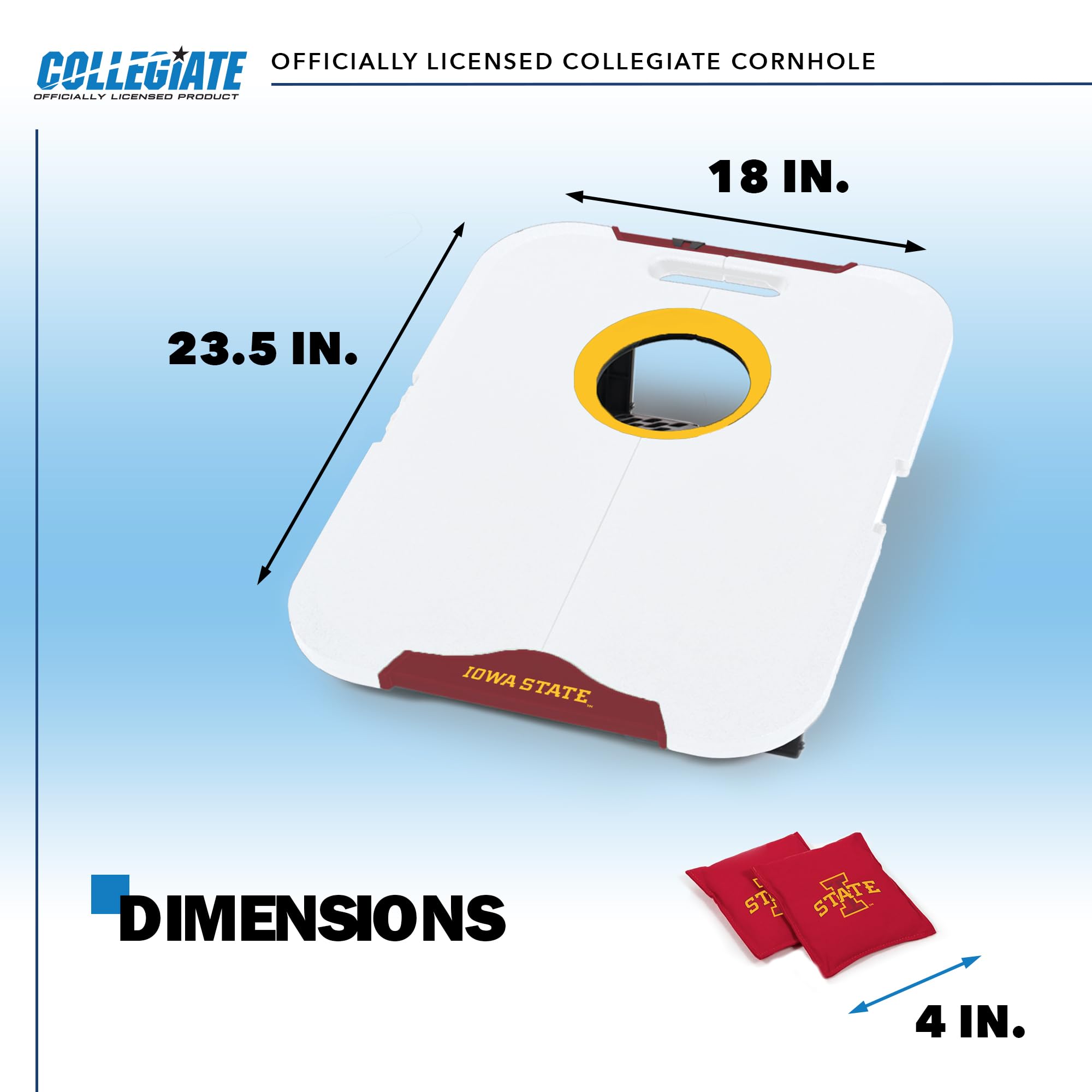 Wild Sports NCAA Iowa State Cyclones Pro Football All-Weather Cornhole Set - Travel Bean Bag Toss Set Includes 8 Bean Bags - Sports Collectibles, Sports Memorabilia, Sports Fan Shop, Sports Gifts