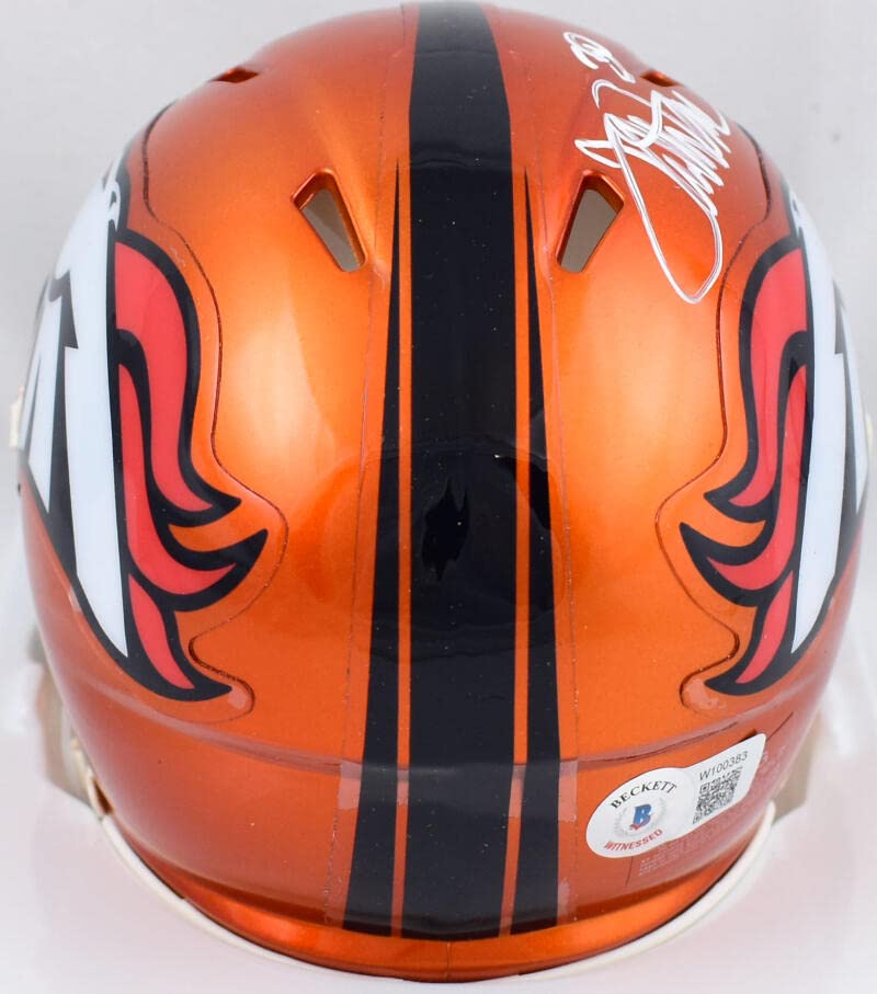 Terrell Davis Autographed Broncos Flash Speed Mini Helmet w/HOF- Beckett W Hologram White - Sports Collectibles, Sports Memorabilia, Sports Fan Shop, Sports Gifts