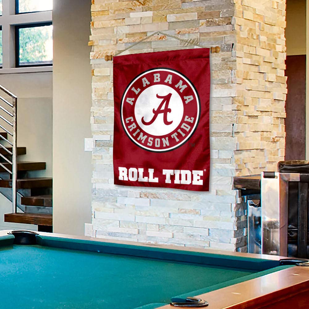 College Flags & Banners Co. University of Alabama Outdoor Flag and Wood Banner Pole Set - Sports Collectibles, Sports Memorabilia, Sports Fan Shop, Sports Gifts