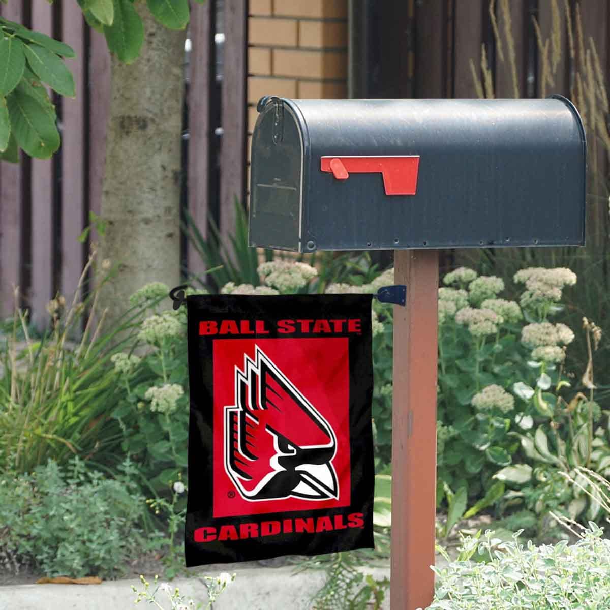 College Flags & Banners Co. Ball State University New Logo Garden Flag and Mailbox Post Pole Mount Holder Set - Sports Collectibles, Sports Memorabilia, Sports Fan Shop, Sports Gifts