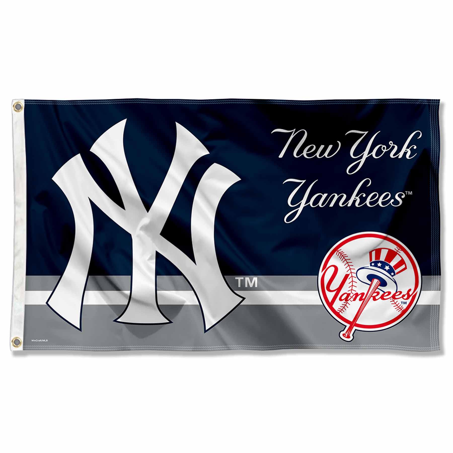 WinCraft NY Yankees Logo Insignia 3x5 Foot Grommet Banner Flag - Sports Collectibles, Sports Memorabilia, Sports Fan Shop, Sports Gifts