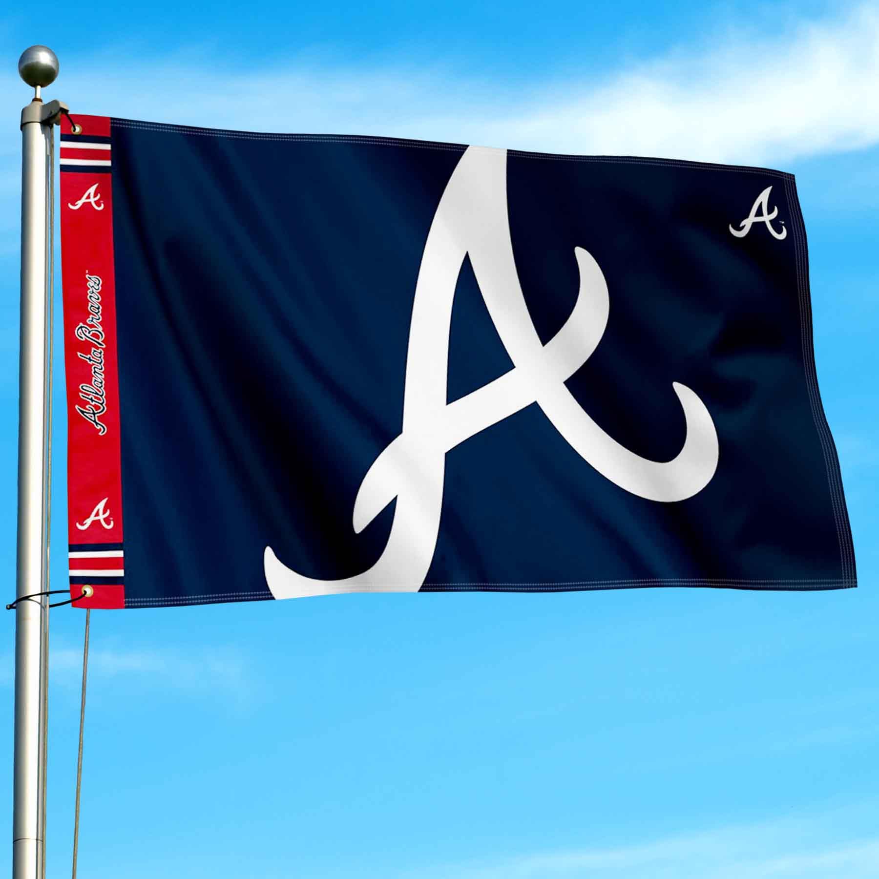 WinCraft Atlanta Braves Printed Header Flag 3x5 Banner - Sports Collectibles, Sports Memorabilia, Sports Fan Shop, Sports Gifts