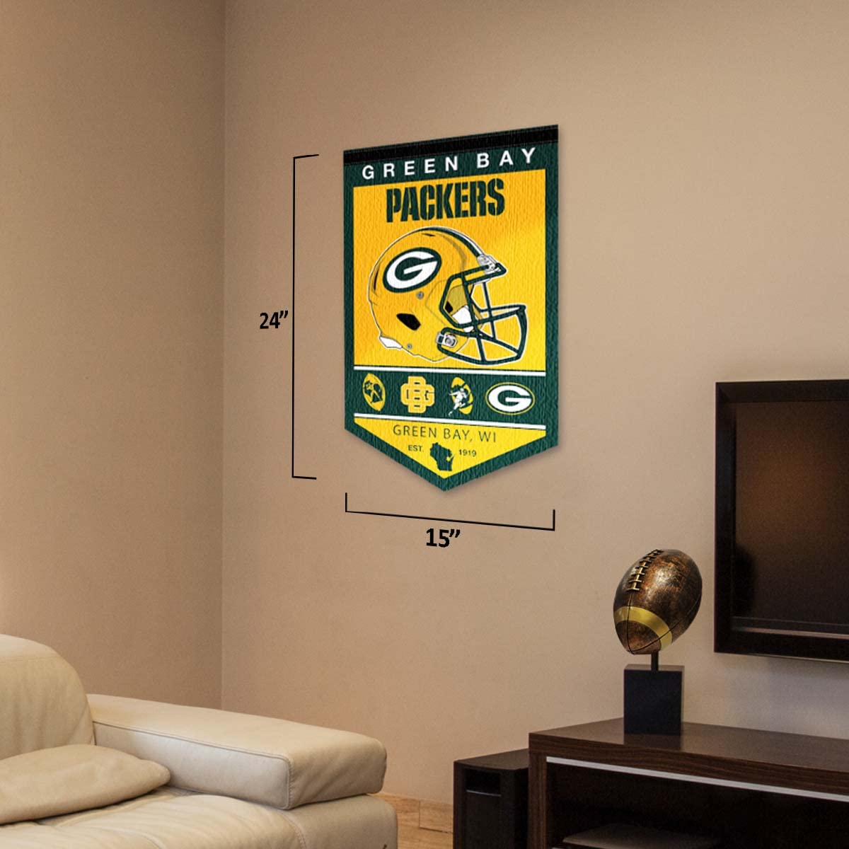 WinCraft Green Bay Packers Heritage History Banner Pennant - Sports Collectibles, Sports Memorabilia, Sports Fan Shop, Sports Gifts