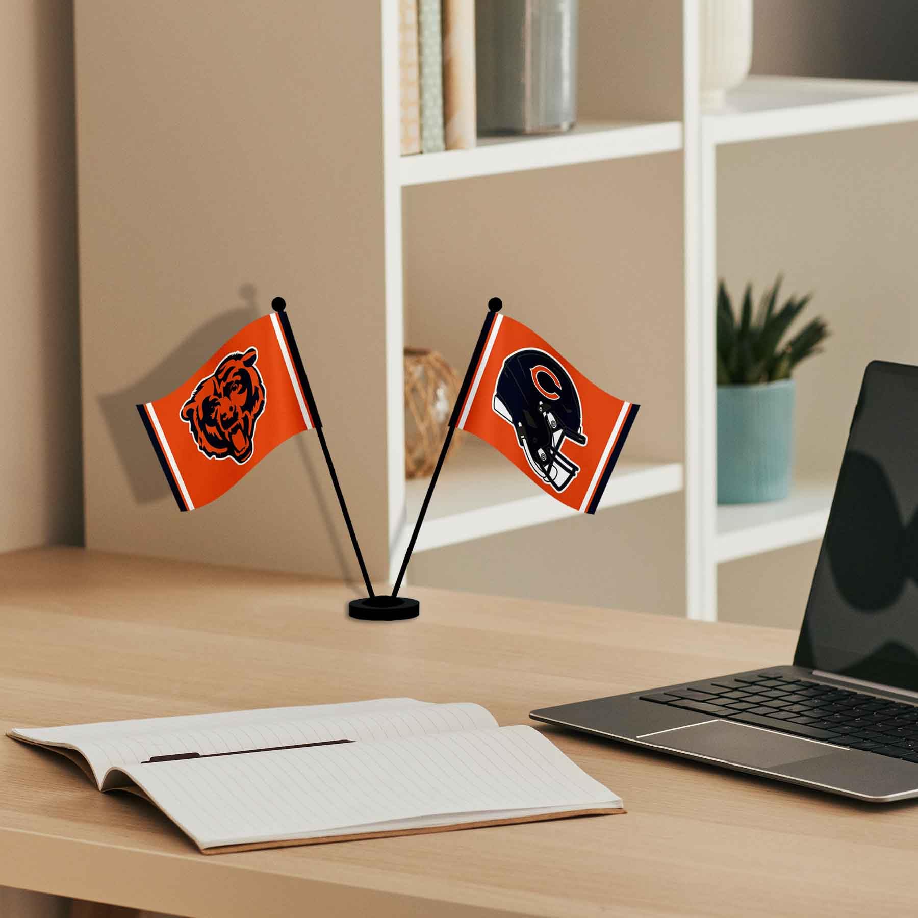 WinCraft Chicago Bears Desk and Table Top Flags - Sports Collectibles, Sports Memorabilia, Sports Fan Shop, Sports Gifts