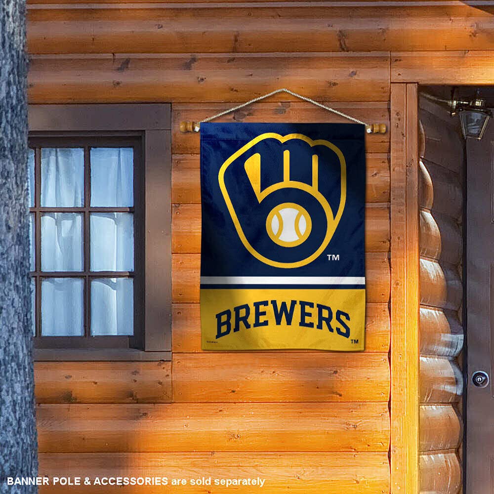 WinCraft Milwaukee Brewers Double Sided House Banner Flag - Sports Collectibles, Sports Memorabilia, Sports Fan Shop, Sports Gifts