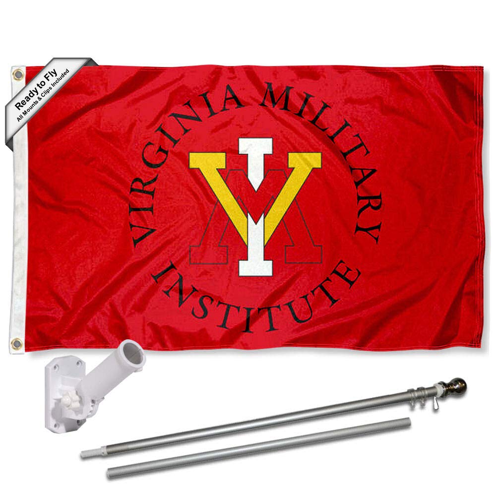 College Flags & Banners Co. Virginia Military Flag and Pole Bracket Mount Bundle - Sports Collectibles, Sports Memorabilia, Sports Fan Shop, Sports Gifts