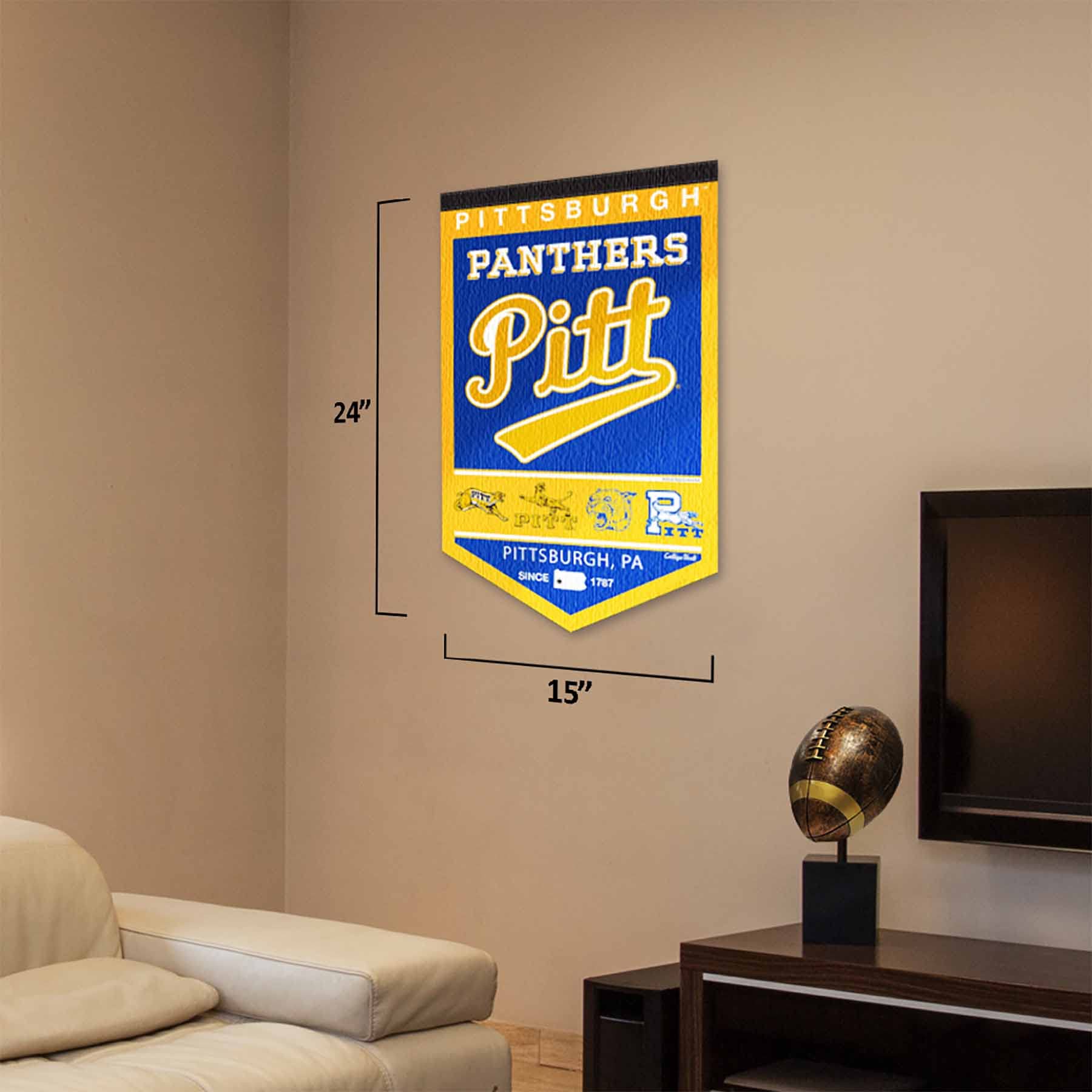 College Flags & Banners Co. Pittsburgh Panthers Heritage History Banner Pennant - Sports Collectibles, Sports Memorabilia, Sports Fan Shop, Sports Gifts
