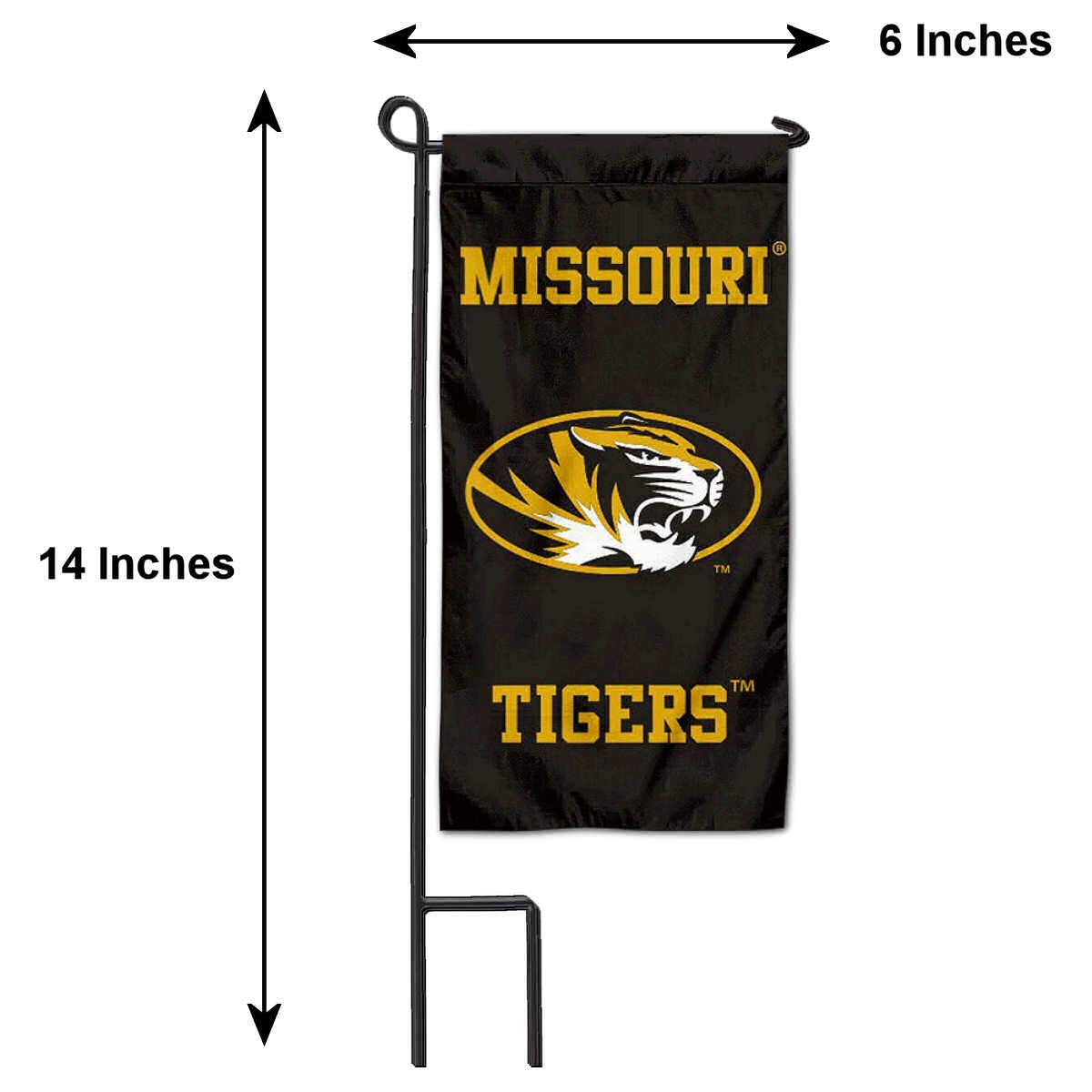 College Flags & Banners Co. Missouri Tigers Mini Garden and Flower Pot Flag Topper - Sports Collectibles, Sports Memorabilia, Sports Fan Shop, Sports Gifts
