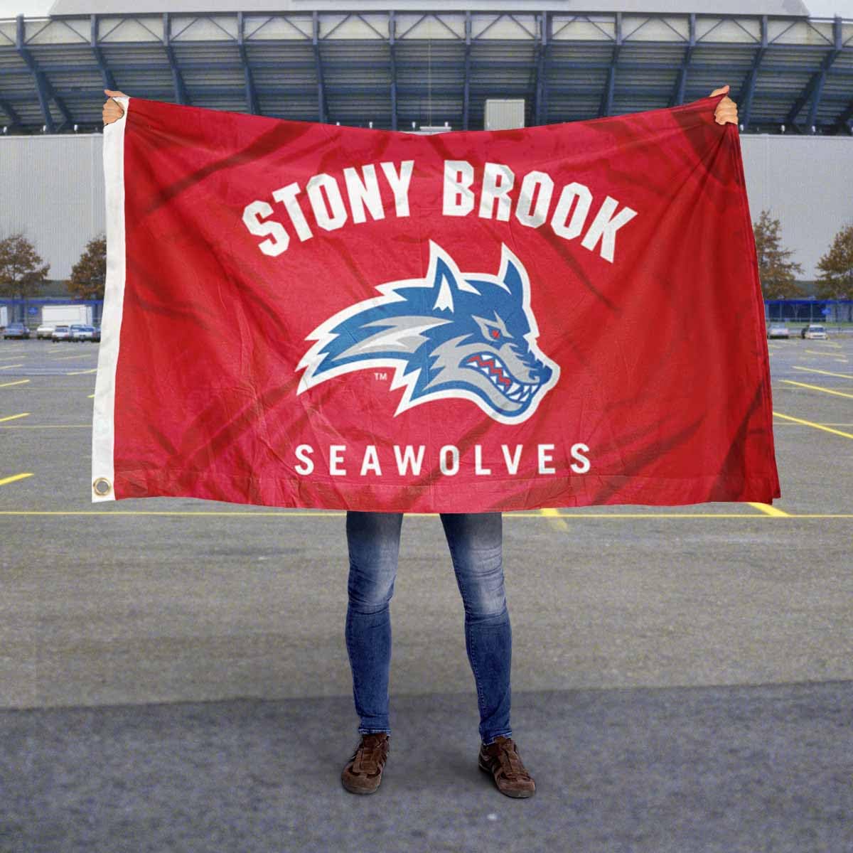 College Flags & Banners Co. Stony Brook Seawolves Flag - Sports Collectibles, Sports Memorabilia, Sports Fan Shop, Sports Gifts