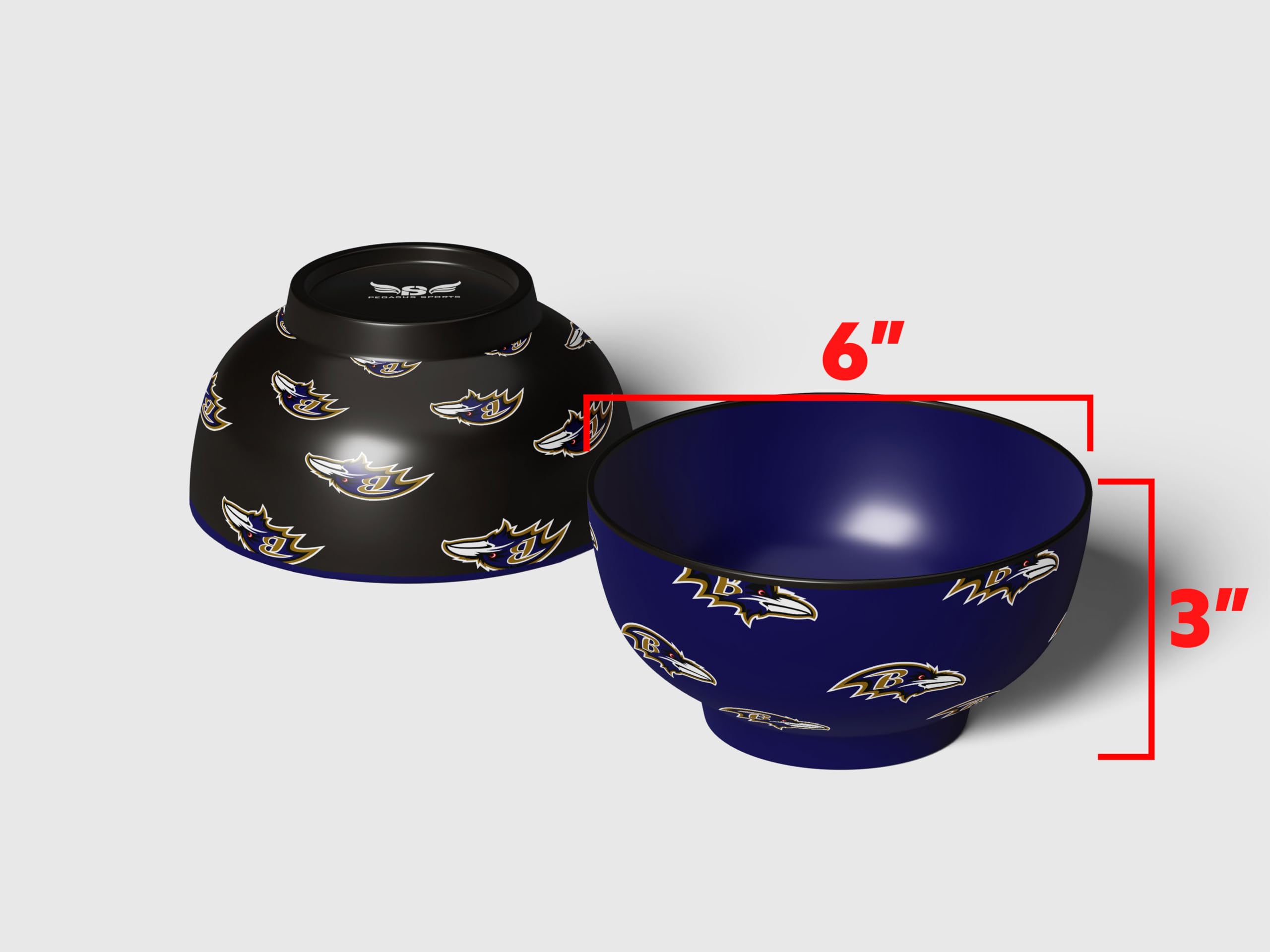 Pegasus Sports NFL Baltimore Ravens Home and Away 2 Pack Serving Bowls - Sports Gifts, Sports Memorabilia, Sports Collectibles, Fan Shop