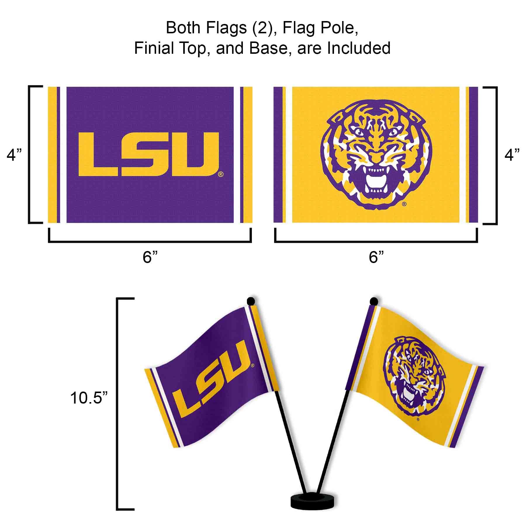 WinCraft Louisiana State LSU Tigers Desk and Table Top Flags - Sports Collectibles, Sports Memorabilia, Sports Fan Shop, Sports Gifts