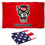 College Flags & Banners Co. NC State Wolf Logo Flag and USA 3x5 Set - Sports Collectibles, Sports Memorabilia, Sports Fan Shop, Sports Gifts