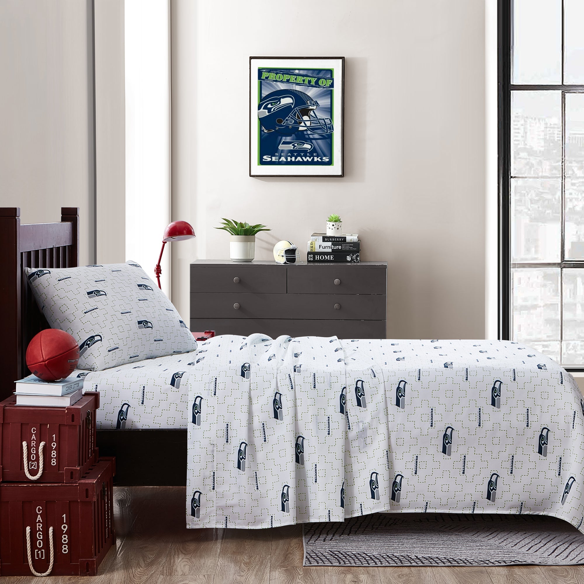 Seattle Seahawks Scatter Sheet Set Twin