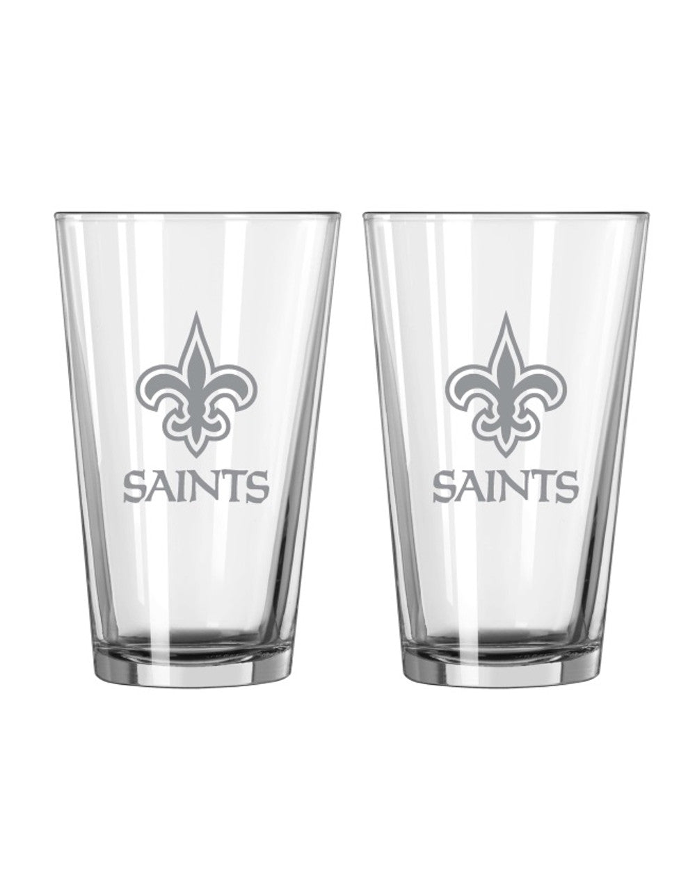 New Orleans Saints Glass Pint Frost Design 2 Piece Set - Sports Collectibles, Sports Memorabilia, Sports Fan Shop, Sports Gifts