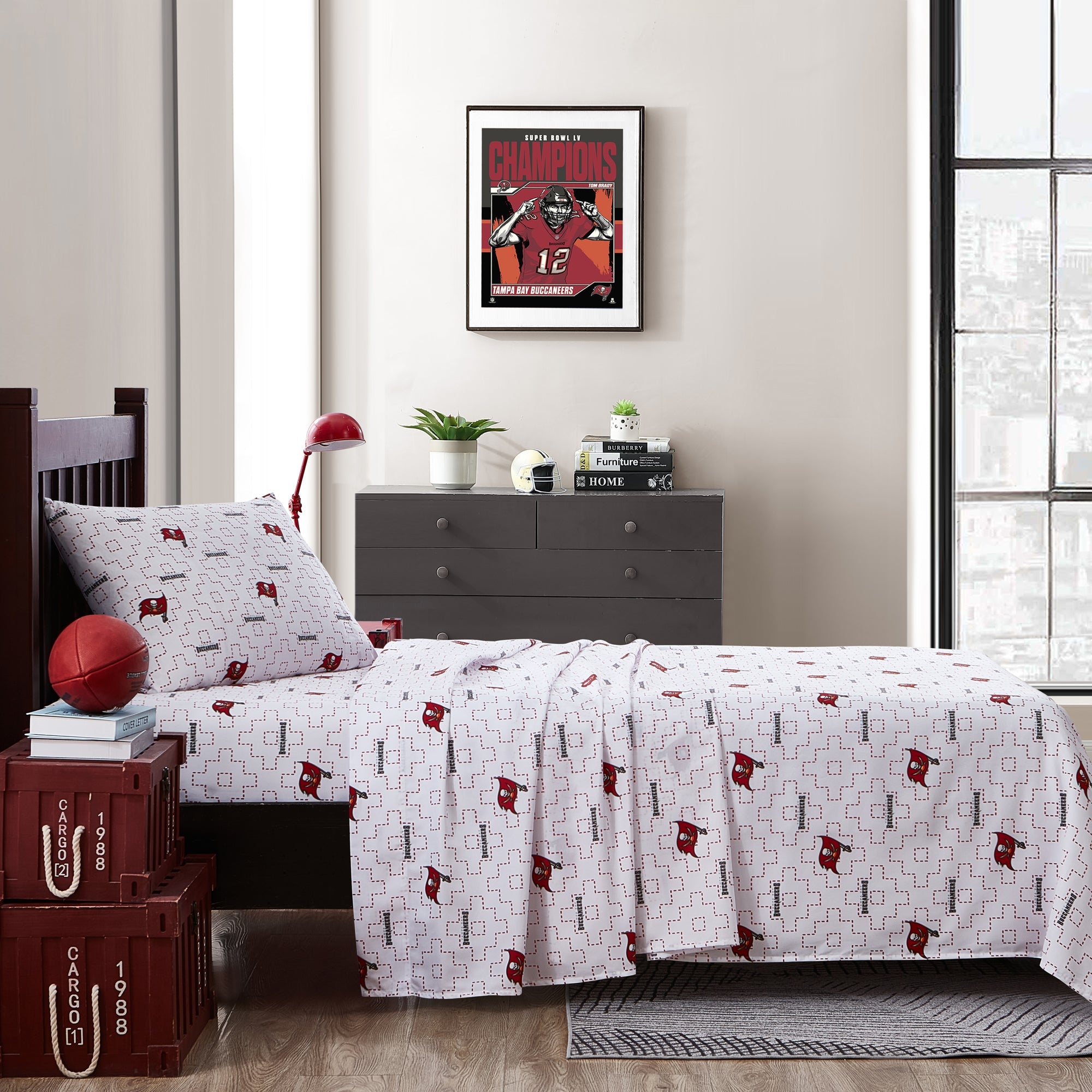 Tampa Bay Buccaneers Scatter Sheet Set Twin