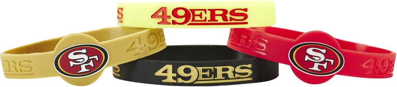 San Francisco 49ers Bracelets 4 Pack Silicone - Sports Collectibles, Sports Memorabilia, Sports Fan Shop, Sports Gifts