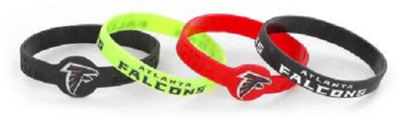 Atlanta Falcons Bracelets 4 Pack Silicone - Sports Collectibles, Sports Memorabilia, Sports Fan Shop, Sports Gifts