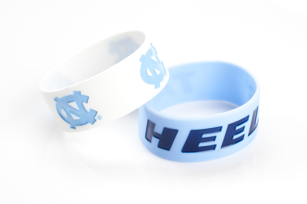 North Carolina Tar Heels Bracelets 2 Pack Wide - Special Order - Sports Collectibles, Sports Memorabilia, Sports Fan Shop, Sports Gifts