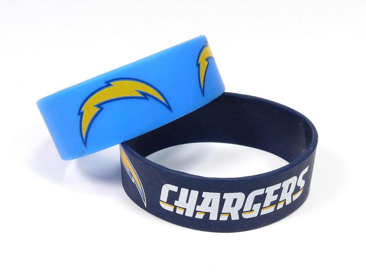 Los Angeles Chargers Bracelets 2 Pack Wide - Sports Collectibles, Sports Memorabilia, Sports Fan Shop, Sports Gifts