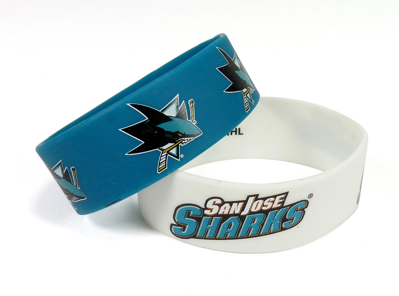 San Jose Sharks Bracelets - 2 Pack Wide - Special Order - Sports Collectibles, Sports Memorabilia, Sports Fan Shop, Sports Gifts