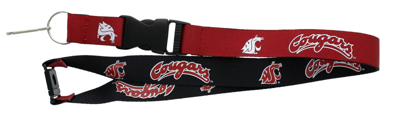 Washington State Cougars Lanyard - Reversible - Sports Collectibles, Sports Memorabilia, Sports Fan Shop, Sports Gifts