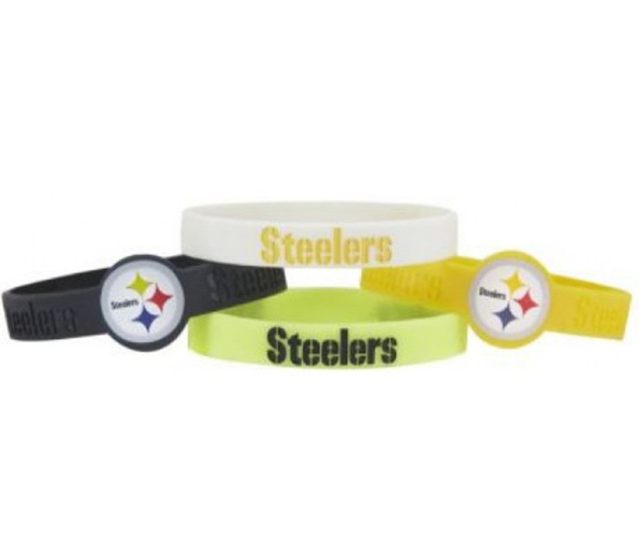 Pittsburgh Steelers Bracelets 4 Pack Silicone - Sports Collectibles, Sports Memorabilia, Sports Fan Shop, Sports Gifts