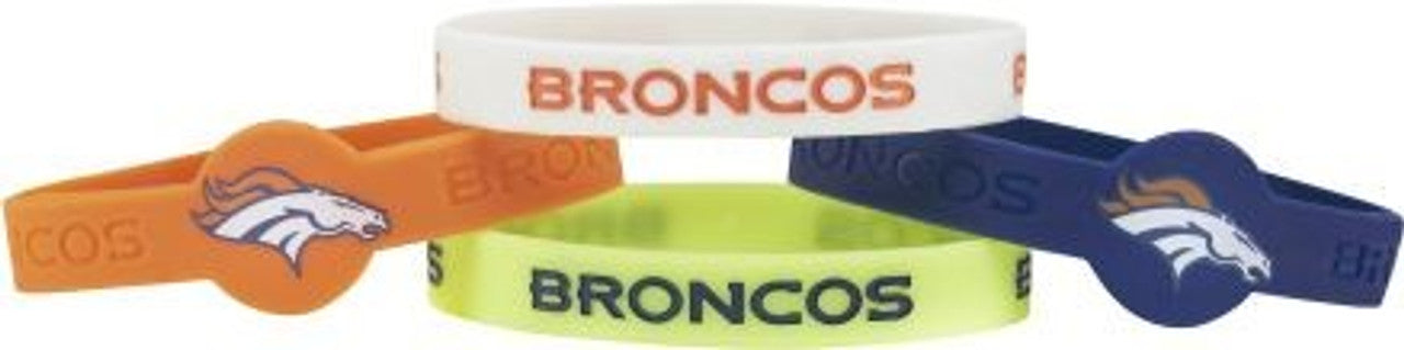 Denver Broncos Bracelets 4 Pack Silicone - Sports Collectibles, Sports Memorabilia, Sports Fan Shop, Sports Gifts