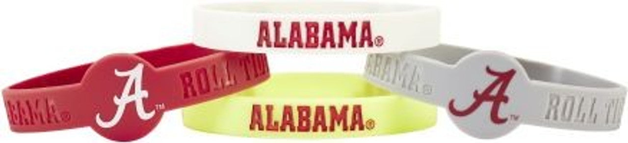 Alabama Crimson Tide Bracelets 4 Pack Silicone - Special Order - Sports Collectibles, Sports Memorabilia, Sports Fan Shop, Sports Gifts
