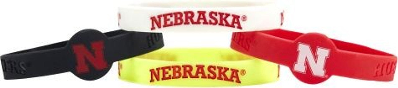 Nebraska Cornhuskers Bracelets 4 Pack Silicone - Sports Collectibles, Sports Memorabilia, Sports Fan Shop, Sports Gifts
