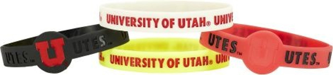 Utah Utes Bracelets - 4 Pack Silicone - Special Order - Sports Collectibles, Sports Memorabilia, Sports Fan Shop, Sports Gifts
