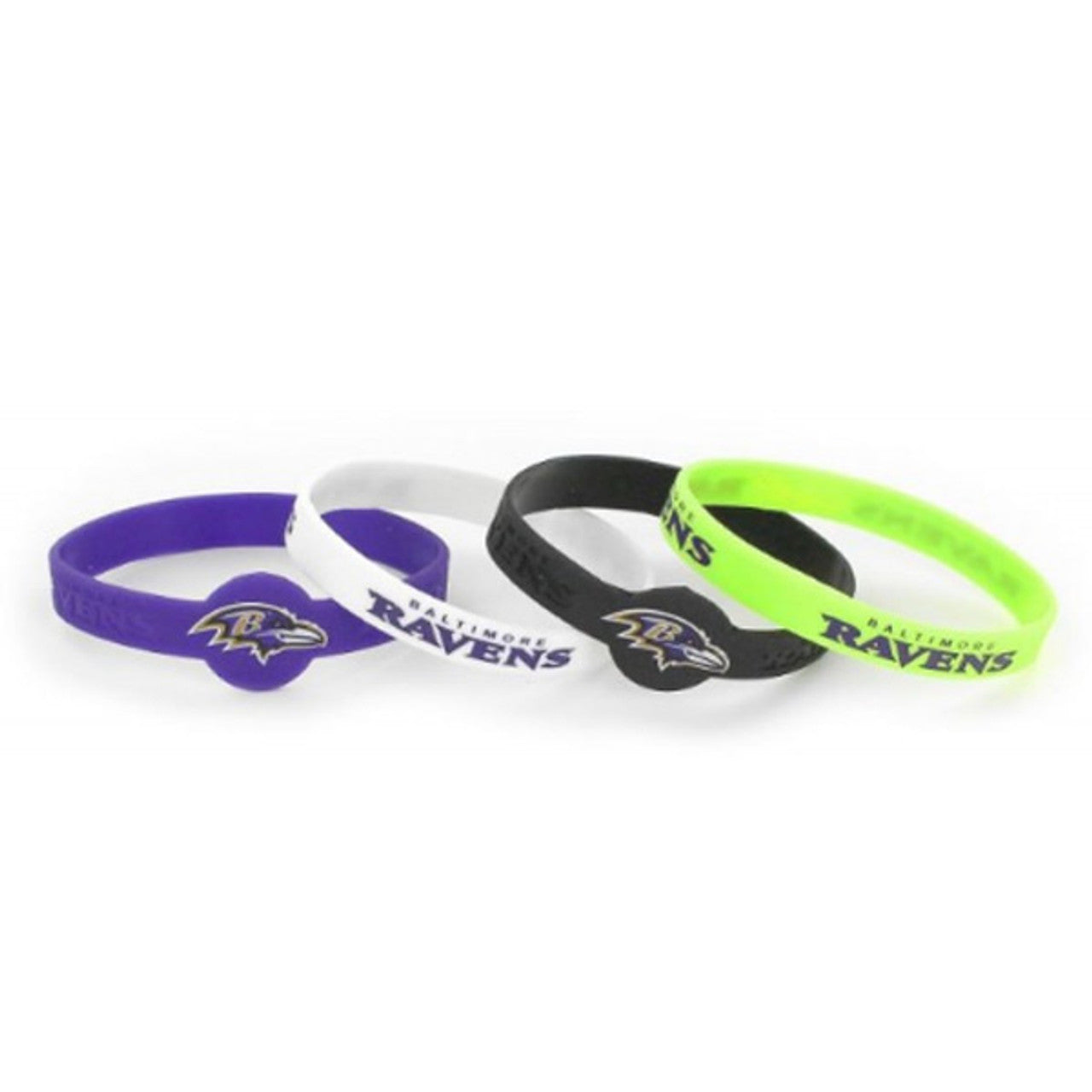 Baltimore Ravens Bracelets 4 Pack Silicone - Special Order - Sports Collectibles, Sports Memorabilia, Sports Fan Shop, Sports Gifts