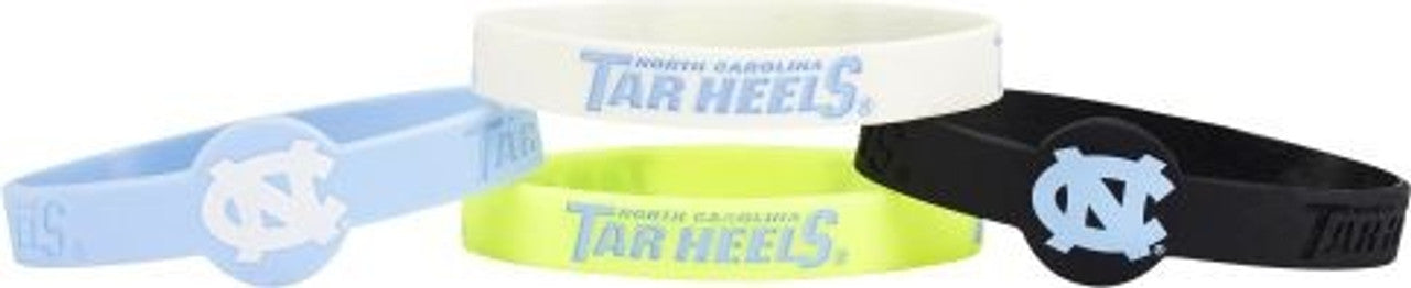 North Carolina Tar Heels Bracelets - 4 Pack Silicone - Special Order - Sports Collectibles, Sports Memorabilia, Sports Fan Shop, Sports Gifts