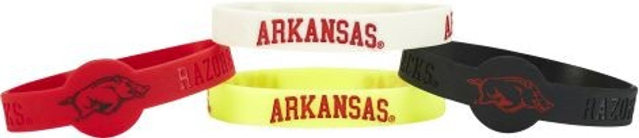 Arkansas Razorbacks Bracelets - 4 Pack Silicone - Special Order - Sports Collectibles, Sports Memorabilia, Sports Fan Shop, Sports Gifts