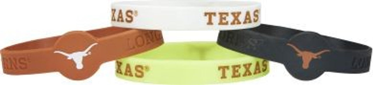 Texas Longhorns Bracelets - 4 Pack Silicone - Special Order - Sports Collectibles, Sports Memorabilia, Sports Fan Shop, Sports Gifts