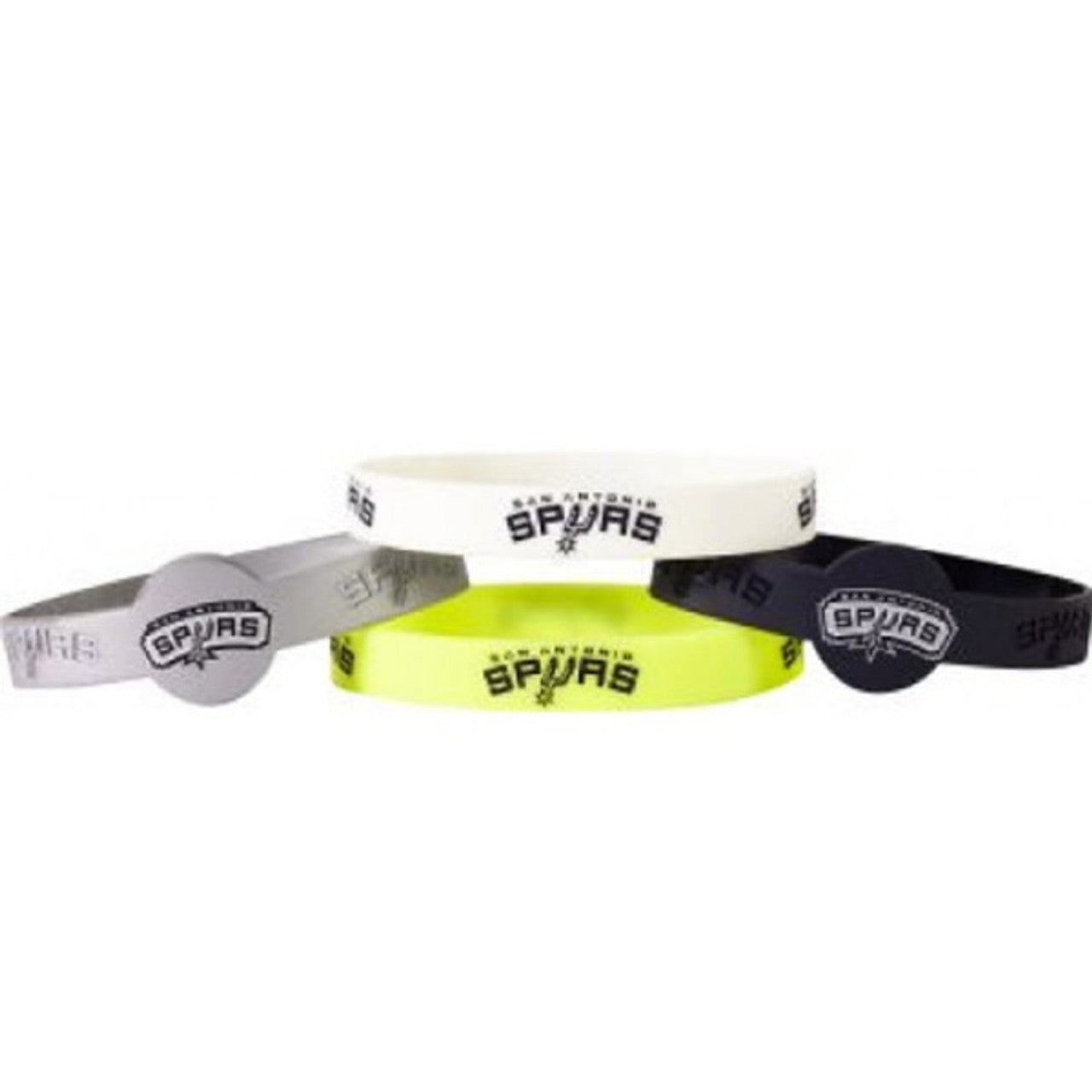 San Antonio Spurs Bracelets - 4 Pack Silicone - Special Order - Sports Collectibles, Sports Memorabilia, Sports Fan Shop, Sports Gifts