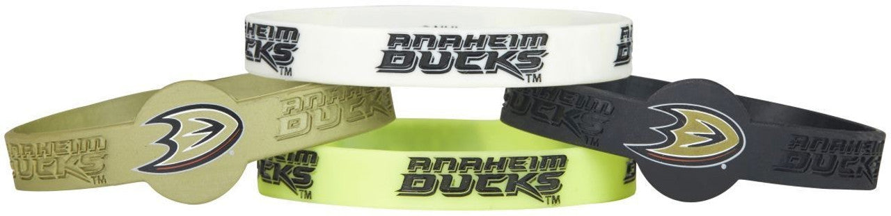 Anaheim Ducks Bracelets - 4 Pack Silicone - Special Order - Sports Collectibles, Sports Memorabilia, Sports Fan Shop, Sports Gifts
