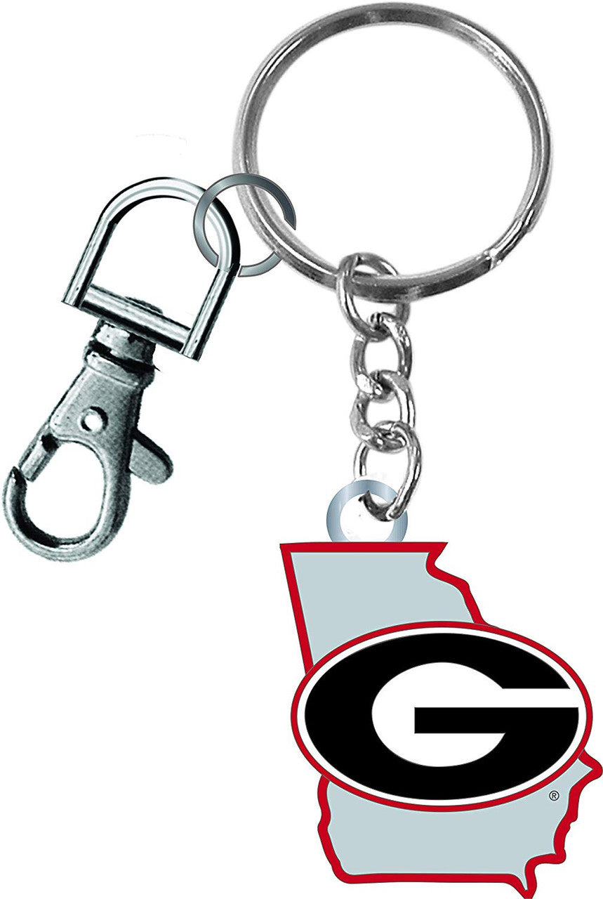 Georgia Bulldogs Keychain State Design - Special Order - Sports Collectibles, Sports Memorabilia, Sports Fan Shop, Sports Gifts