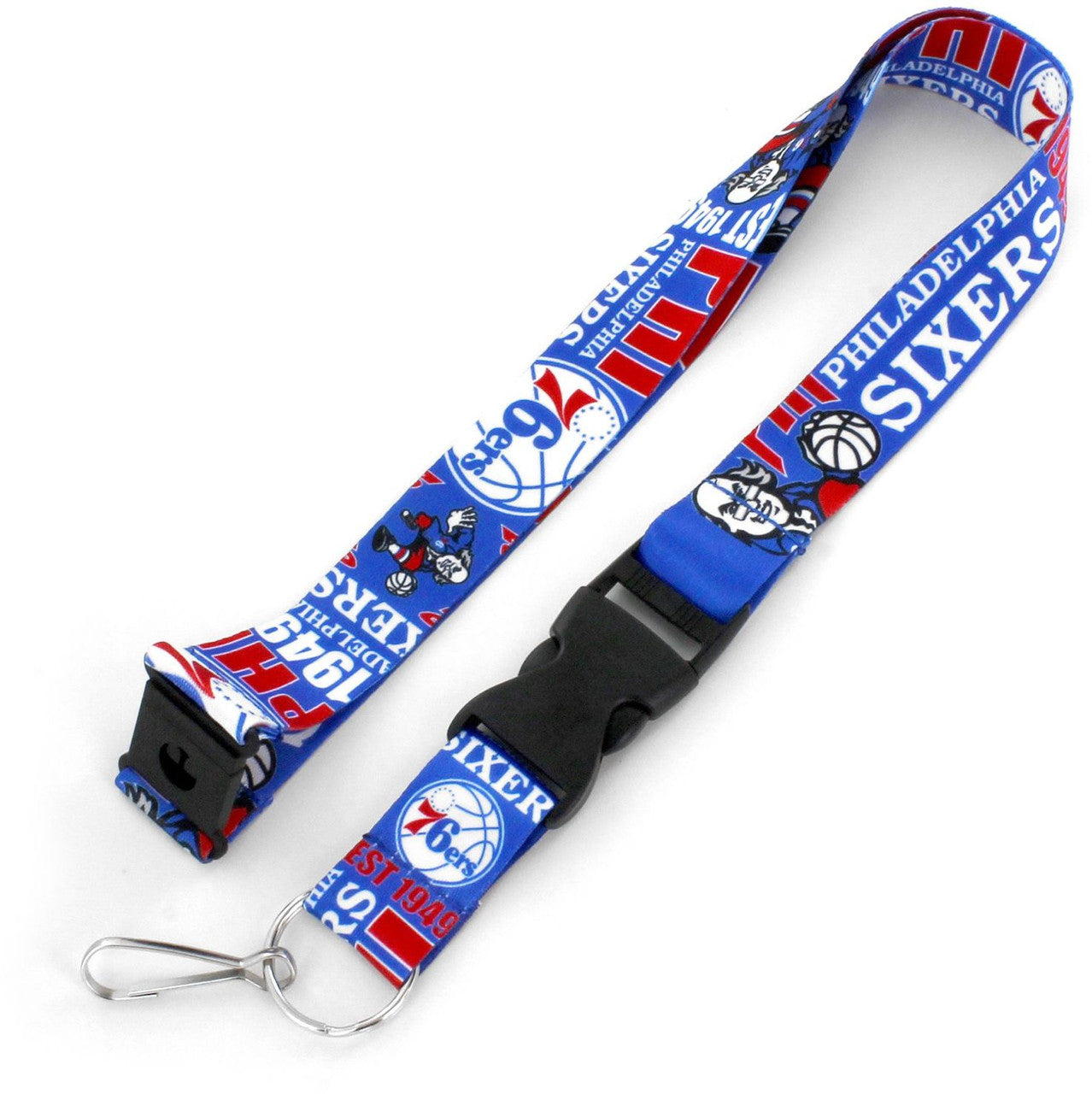 Philadelphia 76ers Lanyard Breakaway Style Dynamic Design Special Order - Sports Collectibles, Sports Memorabilia, Sports Fan Shop, Sports Gifts