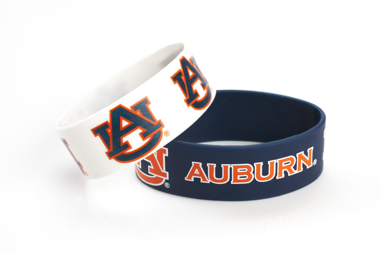 Auburn Tigers Bracelets - 2 Pack Wide - Sports Collectibles, Sports Memorabilia, Sports Fan Shop, Sports Gifts