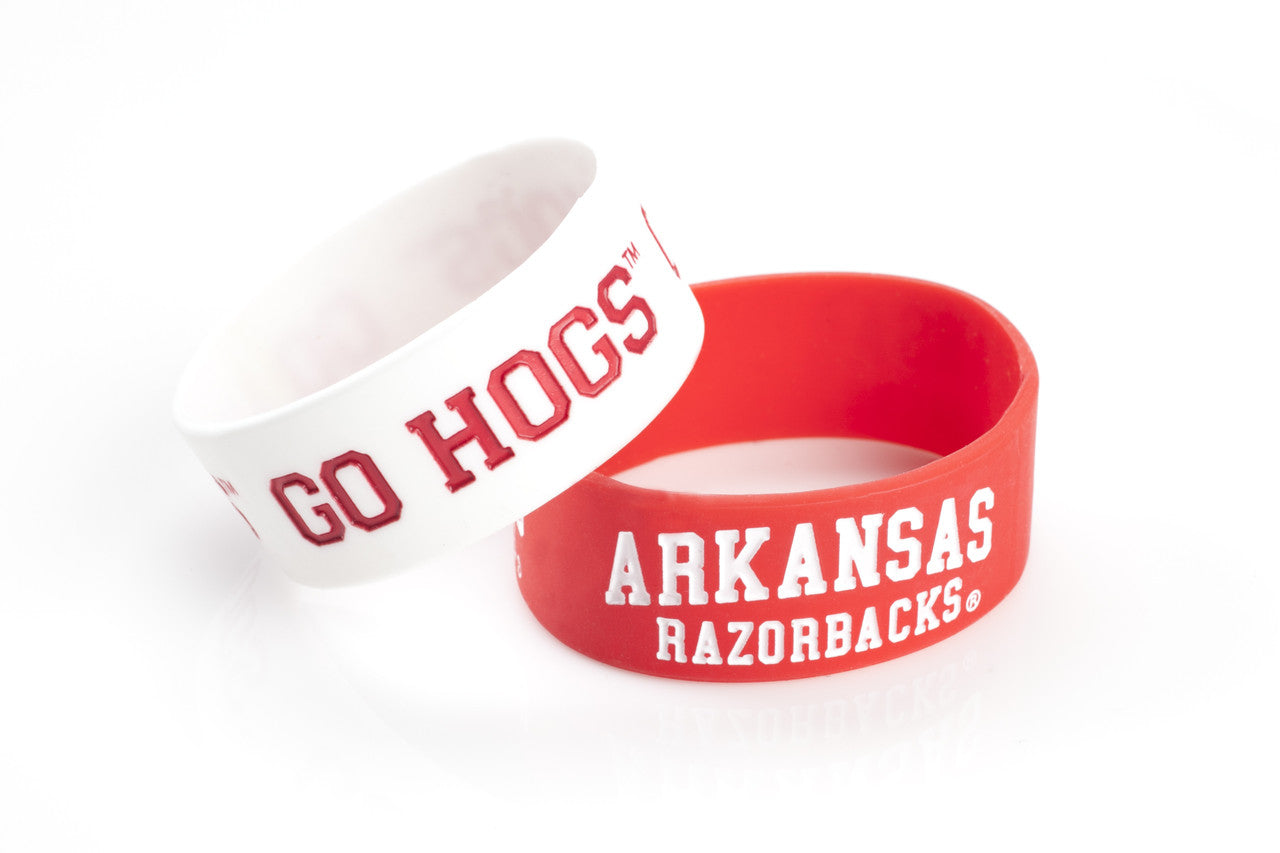Arkansas Razorbacks Bracelets 2 Pack Wide - Special Order - Sports Collectibles, Sports Memorabilia, Sports Fan Shop, Sports Gifts