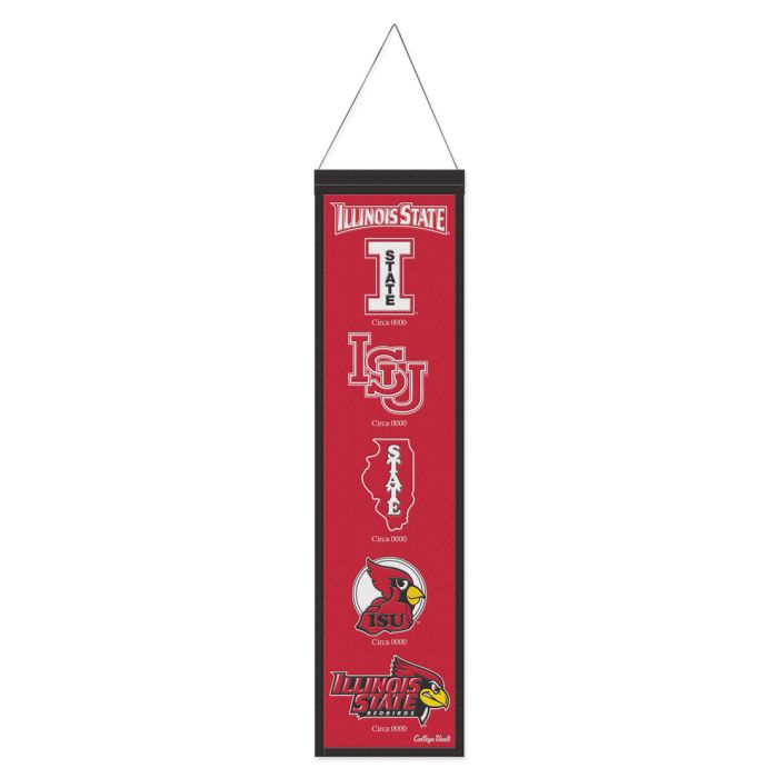 Illinois State Redbirds /College Vault Illinois State Evolution Wool Banner 8" x 32" - Sports Collectibles, Sports Memorabilia, Sports Fan Shop, Sports Gifts