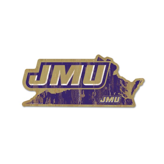 James Madison Dukes STATE SHAPE - Sports Collectibles, Sports Memorabilia, Sports Fan Shop, Sports Gifts